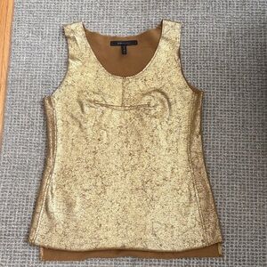 BCBGMAXAZRIA-Gold Sleeveless Top. Size XS.